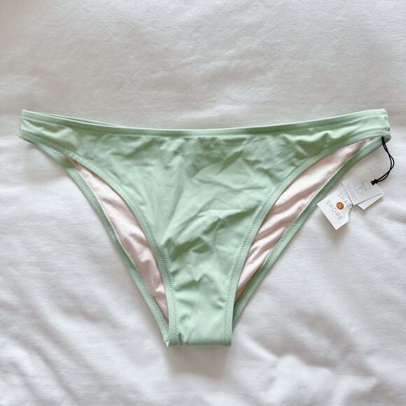 Shade & Shore NWT Sage green lowest coverage extra cheeky bikini bottoms… - Picture 1 of 11
